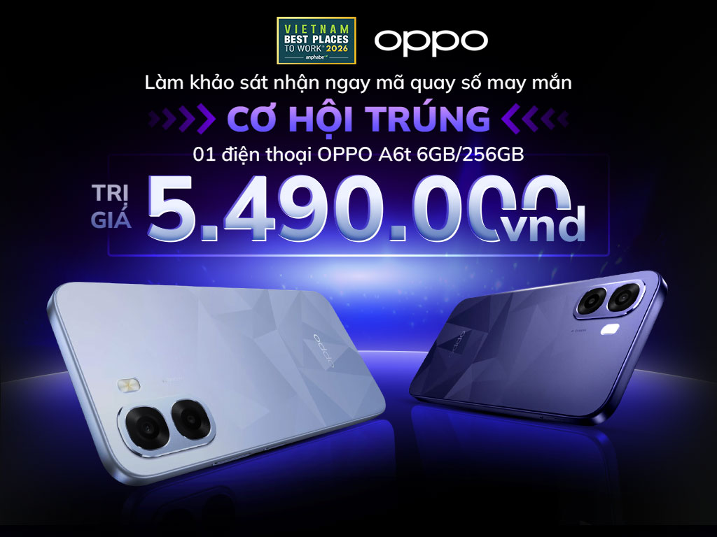 Cơ hội trúng 1 Điện thoại OPPO A6t 6GB